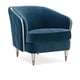 Prussian Blue Velvet Finish Accent Chair HOUR TIME by Caracole 