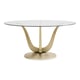 60-inch Glass Top & Champagne Gold Base Dining Table ROUNDING UP by Caracole 