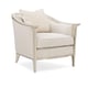 Creamy Velvet Wood Frame in Metallic Silver Accent Chair EAVES DROP by Caracole 
