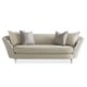 Taupe Perfomance Fabric Carved Wood Panels Sofa CHERYL by Caracole 