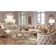 Natural Finish Carved Wood Sofa Homey Design HD-661 Traditional Classic