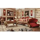 Luxury Cherry Finish Sectional Sofa Traditional Homey Design HD-2575