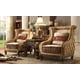 Luxury Sandy Rich Fabric Armchair Traditional Homey Design HD-458 