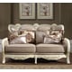 Plantation Cove White & Metallic Bright Gold Sofa Set 3Pcs Traditional Homey Design HD-90