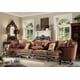 Dark Red Mahogany Sectional Sofa Traditional Homey Design HD-111