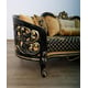 Classic Black Gold Fabric 30019 BELLAGIO III Sofa EUROPEAN FURNITURE 