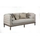 Luxury Ivory Platinum Chenille Sofa Wood Trim Benetti's Tiffany Traditional 