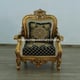 Classic Antique Bronze Black-Gold Fabric 30018 BELLAGIO Armchair EUROPEAN FURNITURE