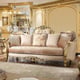 Luxury Champagne Chenille Sofa Set 2 HD-663 Homey Design Traditional Carved Wood