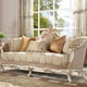 Plantation Cove White Sofa Carved Wood Traditional Homey Design HD-2669
