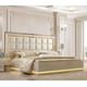 Quilted Hdb Glossy Ivory CAL King Bedroom Set 5 Pcs w/ Led Homey Design HD-9935