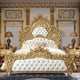 Baroque Rich Gold CAL King Bedroom Set 5Pcs Traditional Homey Design HD-8086