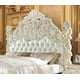 Luxury Glossy White King Bed Carved Wood Traditional Homey Design HD-8089