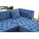 Blue Velvet Sectional Sofa with Acrylic legs Modern Cosmos Furniture Salma Blue