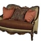 Luxury Silk Chenille Chair 1/2 Antique Mahogany Wood Benetti's Abrianna Classic