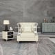 Glam Off-White Italian Leather MAYFAIR Chair EUROPEAN FURNITURE Contemporary