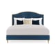Blue Performance Fabric Vertically Tufted CAL King Bed FONTAINEBLEAU by Caracole 