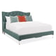 Sea-Inspired Blue Velvet King Size Platform Bed Do Not Disturb by Caracole 