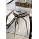 Bronze Gold Metal End Table REMIX MIRROR TOP ACCENT TABLE by Caracole 