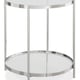Glass Top & Polished Metal Frame ROUND END TABLE by Caracole 