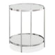 Glass Top & Polished Metal Frame ROUND END TABLE by Caracole 