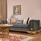 Cobalt Blue Velvet & Gold Finish Sofa Set 3Pcs Traditional Homey Design HD-3053