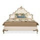 Luxuriously Cream & Gold Upholstered Queen Bed FONTAINEBLEAU by Caracole 