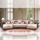 Brown Cherry & Pearl Beige 3Pcs Sectional Traditional Homey Design HD-91626