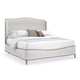 Neutral Performance Linen Silver Charm Finish Queen Bed CLEAR THE AIR by Caracole 