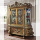 Perfect Brown & Silver China Cabinet Traditional Homey Design HD-1802