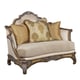 Luxury Pecan Silk Chenille Living Room Sofa Set 3Pcs Benetti's Vivacci Classic