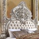 Silver & Bronze Finish Tufted CAL King Poster Bed Traditional Homey Design HD-1811