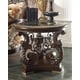 Brown Cherry End Table Set 2Pcs Carved Wood Traditional Homey Design HD-8013