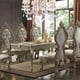 Champagne Carved Wood Dining Set 7Pc Traditional Homey Design HD13012-G 