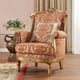 Gold Finish & Silk Brown Fabric Sofa Set 3Pcs Traditional Homey Design HD-106