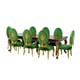 Luxury Rosewood & Emerald LUXOR Dining Table Set 11 Pcs EUROPEAN FURNITURE 