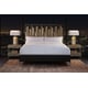 Chocolate Truffle & Brushed Gold Metal CITYSCAPE KING BED Set 3Pcs by Caracole 
