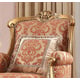 Gold Finish & Silk Brown Fabric Armchair Traditional Homey Design HD-106