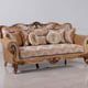 Luxury Golden Bronze Wood Trim CLEOPATRA Sofa EUROPEAN FURNITURE Traditional