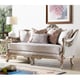 Antique Silver Gray Performance Satin Sofa Set 2Pcs Traditional Homey Design HD-20353