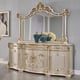 Traditional Gold & Pink Beige Solid Wood Buffet & Mirror Homey Design HD-9086