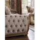 Brown & Beige Tufted Loveseat Carved Wood Traditional Homey Design HD-25