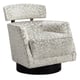 Barrel-Shape Gray Velvet Swivel Chair RECUT CHAIR by Caracole 