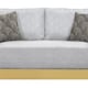 Gray Fabric Loveseat Gold Finish Modern Cosmos Furniture Megan