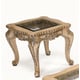 Luxury Gold Patina Carved Solid Wood End Table FIAMMA Benetti's