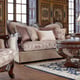 Traditional Mahogany Finish  & Silk Fabric Sofa Set 3Pcs Homey Design HD-91862