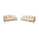 Luxury Ivory Chenille Sofa Set 2Pcs Wood Trim Benetti's AVA Classic Traditional
