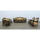 Classic Black Gold Fabric 30019 BELLAGIO III Sofa EUROPEAN FURNITURE 