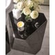 Black Glass Top & Plated Metal End Table Set 2Pcs THE CONTEMPO SIDE by Caracole 