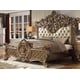  Antique Gold & Brown King Bedroom Set 2Pcs Traditional Homey Design HD-8018